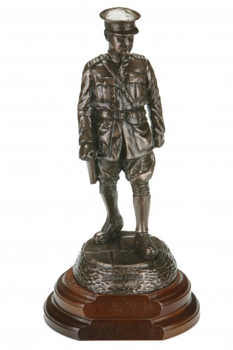 Michael Collins Large Bronze Statue With Wooden Base 14.8"