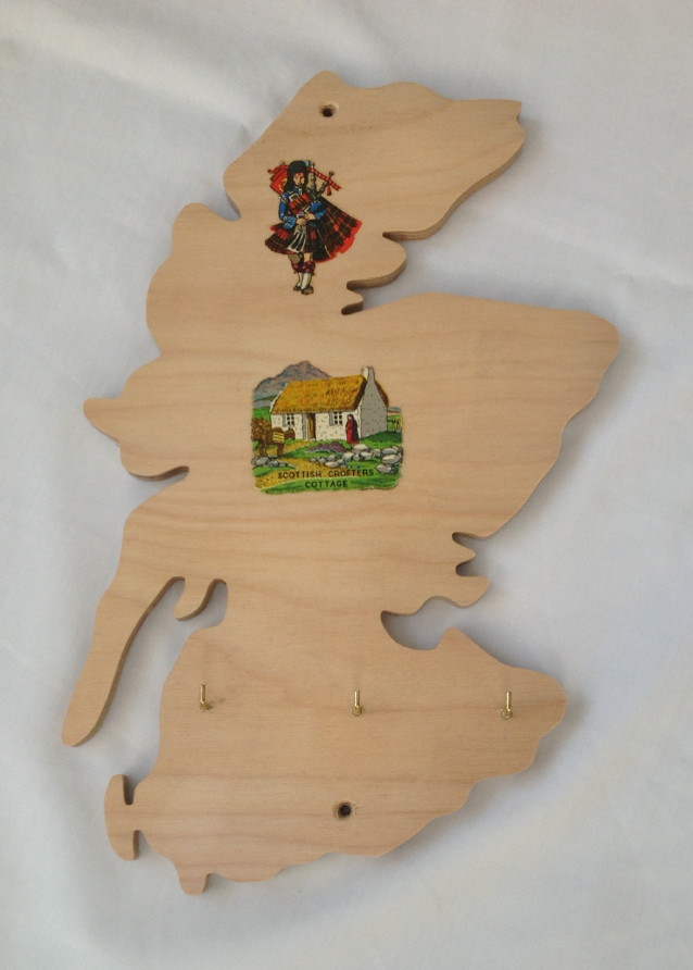 Scotland Map Wooden Key Holder
