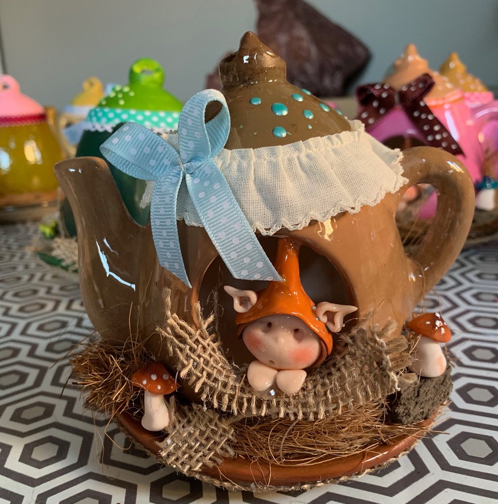 Fantasy Fairy Teapot Brown