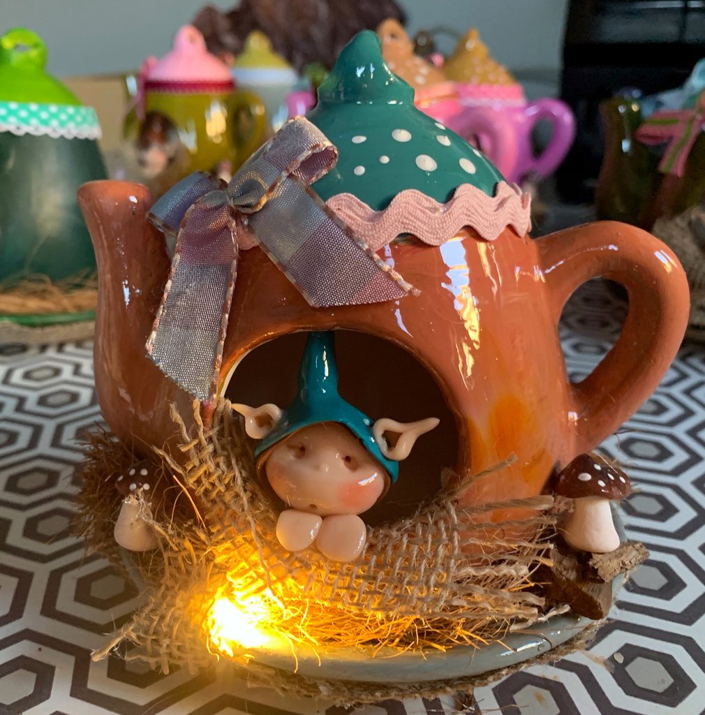 Fantasy Fairy Teapot Terracotta